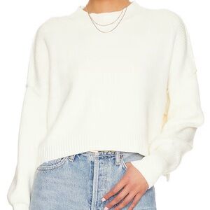 Free People Easy Street Cropped Ribbed Sweater - small